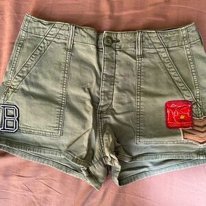 American Eagle vintage style patch camp booty shorts size 8